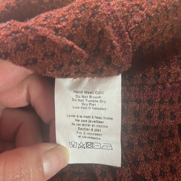 Lush Rust Mock Neck Balloon Sleeve Knit Sweater Size S - Picture 11 of 14